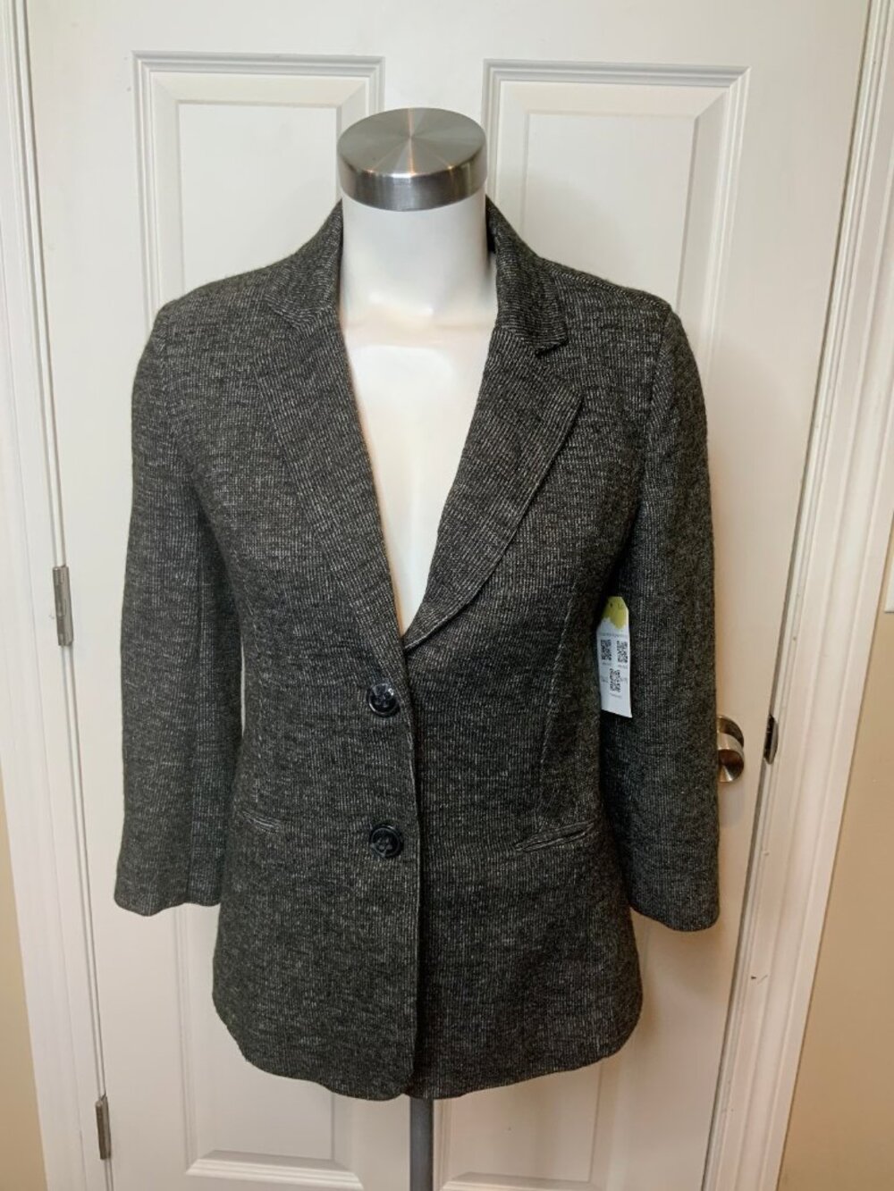 Cartonnier Anthropologie Gray Tweed Blazer, Size S